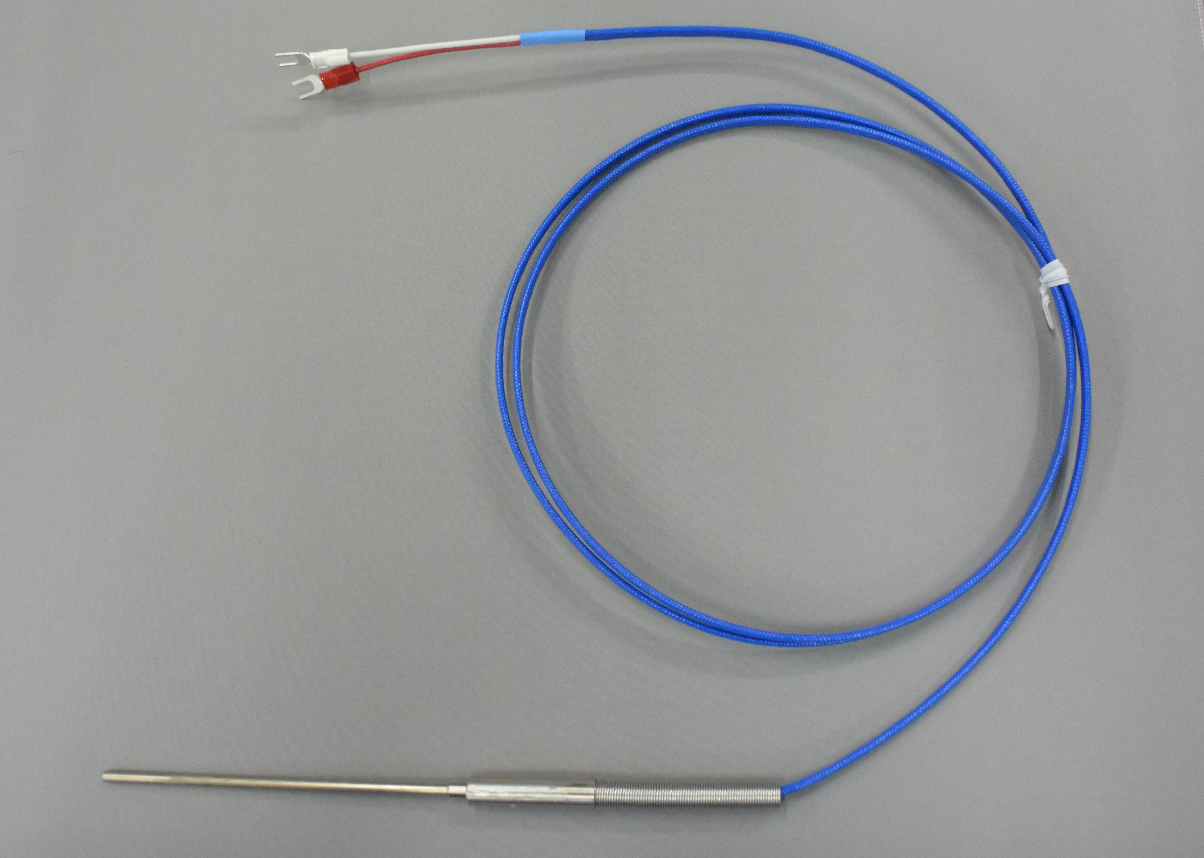 Thermocouple (Type K) "Sheathed Type" (glass coated) Maximum temperature of the sheath: 250°C (sleeve 80°C), Tolerance: Class 2 (±2.5°C or ±0.75%)