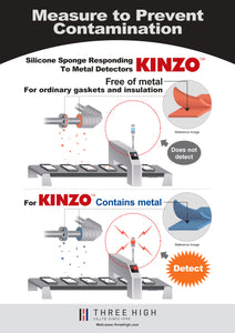 Silicon sponge KINZO that reacts to metal detectors, a new innovation to prevent contamination in the food manufacturing process